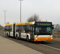MVG MAN Gelenkzug der 2. Generation Wagen 691 am 02.12.17 in Mainz Stadionverkehr