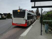 Ein Mercedes Benz O530G Facelift von der SWK mit der Wagennummer 5633 in Knickelsdorf. | Dezember 2017
