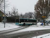 Stadtverkehr Maintal Mercedes Benz Citaro 1 Facelift am 10.12.17 im Schnee in Hochstadt