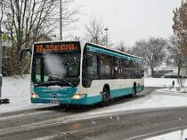 Stadtverkehr Maintal Mercedes Benz Citaro 1 Facelift am 10.12.17 im Schnee in Hochstadt