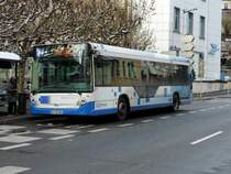 Montbéliard - 09.12.17 : Heuliez GX 327 Nr 1414 auf der Linie 2.