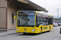 Mercedes Citaro 51 der AAGL, auf der Linie 83, fährt zur Haltestelle Bahnhof Kaiseraugst. Die Aufnahme stammt vom 14.07.2017.