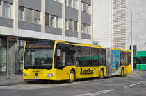 Mercedes Citaro 82 der AAGL, auf der Linie 81, wartet an der Endstation am Aeschenplatz. Die Aufnahme stammt vom 03.12.2017.