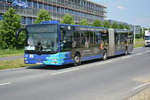 Am 04.06.2016 fährt OHV-VK 132 für die ILA 2016 auf der Shuttle Linie  R . Aufgenommen wurde ein MAN Lion's City G der OVG.