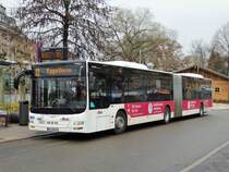 vBus MAN Lions City G Wagen 0681 am 16.12.17 in Heidelberg Bismarckplatz als SEV auf der Linie 22