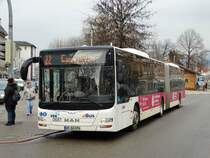 vBus MAN Lions City G Wagen 0681 am 16.12.17 in Heidelberg Bismarckplatz als SEV auf der Linie 22