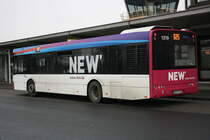 Ein Solaris Urbino 12 von der NEW'MöBus mit der Wagennummer 1210 am Mönchengladbacher Flughafen. | Dezember 2017