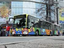 RNV Mercedes Benz Citaro 1 G Wagen 8169 Kunstbus am 16.12.17 in Heidelberg Bismarckplatz