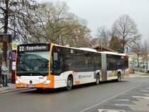 RNV Mercedes Benz Citaro 2 G Wagen 8194 am 16.12.17 in Heidelberg Bismarckplatz als SEV auf der Linie 22