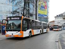 RNV Mercedes Benz Citaro 2 G Wagen 8195 am 16.12.17 in Heidelberg Bismarckplatz