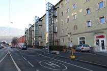 Die Haltestelle Ahornhof in Innsbruck wurde mit Fahrplanwechsel vom 10.12.2017 aufgelassen. Aufgenommen 7.12.2017.