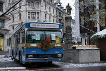 VBZ: Der Päcklibus der Marke SAURER in der Bahnhofstrasse Zürich am 9. Dezember 2017.
Foto: Walter Ruetsch