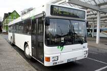 Bus Schwarzenberg / Bus Erzgebirge: MAN EL der RVE (Regionalverkehr Erzgebirge GmbH), aufgenommen im Dezember 2017 am Bahnhof in Schwarzenberg / Erzgebirge.