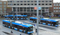 Trolleybus Arnhem/NL: Swisstrolleytreffen am 02.01.2018 am zentralen Knotenpunkt Stationsplein