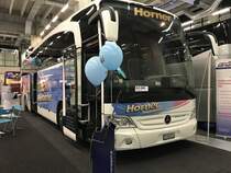 Berner Ferienmesse 11.1.18: Mercedes Benz Travego von Horner Reisen.