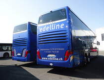 Setra 431 DT Edelline et ex-Edelline, Kerzers  juillet 2015

Plus de photos sur : https://www.facebook.com/AutocarsenSuisse/