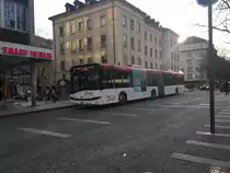 Am 7. Februar 2018 stand ein Solaris Urbino 18 beim Place de Midi in Sion.