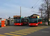 VB: Verkehrsbetriebe Biel
Impressionen von den Buslinien 4 und 6, verewigt in Nidau am 6. Februar 2018.
Foto: Walter Ruetsch