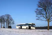 Bus Erzgebirge: MAN EL (ANA-BV 44) der RVE (Regionalverkehr Erzgebirge GmbH), aufgenommen im Februar 2018 in der Nähe von Zwönitz (Erzgebirgskreis).