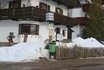 Bushaltestelle Seefeld i. T. Golfclub/Seefeld-Reith. Aufgenommen 5.2.2018.