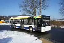 Bus Aue / Bus Erzgebirge: MAN NL der RVE (Regionalverkehr Erzgebirge GmbH), aufgenommen im Februar 2018 am Bahnhof von Aue (Sachsen).