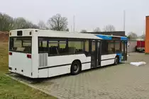 MAN Linienbus am 17.02.18 auf dem Gelände der Feuerwehr Langen (Hessen) am 17.02.18 bei einen Fototermin fotografiert. Er dient als Übungsobjekt