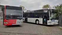 Citaro I von Hagro Transbus im Oktober 2016 in Karlsruhe: KA-HT 631, ex VBK, und KA-HT 629, ex Eberhardt. 