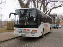 Setra S416 GT-HD, der Firma Stephan Müller im Harz , gesehen in Thale am 17. Februar 2018. 
