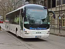MAN Lion´s Regio als Harz - Express  auf der Linie 10 in Thale am 17. Februar 2018.