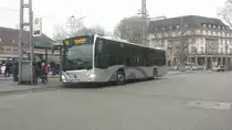 Hier der KA VK 722 der VBK auf der Businie 47 nach Stupferich über Palmbach. Hier gesichtet am Karlsruhe Hauptbahnhof am 10.02.2018.