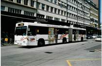 Aus dem Archiv: VB Biel Nr. 69 Volvo/R&J Gelenktroflleybus am 13. Mrz 1999 Biel, Bahnhof (mit Vollwerbung  Prli Heizungs-Installateur )