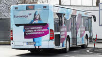Ein MB O530 Facelift von der BGV ( Breitenbach ) mit einer Vollwerbung von Eurowings am Dortmunder Flughafen. | März 2018