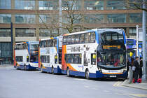 Stagecoaches in Manchester - Alexander Dennis Enviro400 in der Nähe von Piccadilly Gardens. Aufnahme: 11. März 2018.