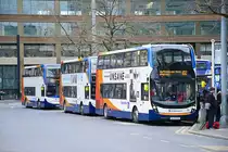 Stagecoaches in Manchester - Alexander Dennis Enviro400 in der Nähe von Piccadilly Gardens. Aufnahme: 11. März 2018.