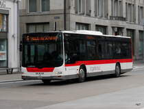VBSG - MAN Lion`s City  Nr.204  SG  198204 unterwegs auf der Linie 6 vor dem Bahnhof bei den Bushaltestellen in St.Gallen am 09.03.2018