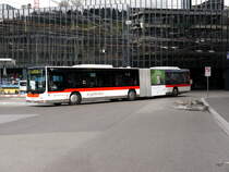 VBSG - MAN Lion`s City  Nr.276  SG  198276 unterwegs auf der Linie 7 vor dem Bahnhof bei den Bushaltestellen in St.Gallen am 09.03.2018