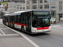 VBSG - MAN Lion`s City  Nr.295  SG  198295 unterwegs auf der Linie 5 vor dem Bahnhof bei den Bushaltestellen in St.Gallen am 09.03.2018
