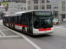 VBSG - MAN Lion`s City  Nr.295  SG  198295 unterwegs auf der Linie 5 vor dem Bahnhof bei den Bushaltestellen in St.Gallen am 09.03.2018