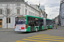 Mercedes Citaro 7014, auf der Linie 38, verlässt die Haltestelle Wettsteinplatz. Die Aufnahme stammt vom 15.03.2018.
