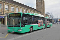 Mercedes Citaro 711, auf der Linie 30, wartet an der Endstation beim Badischen Bahnhof. Die Aufnahme stammt vom 15.03.2018.