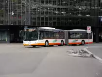 regiobus Gossau - MAN Lion`s City Nr.46  SG 38472 unterwegs auf der Linie 151 vor dem SBB Bahnhof bei den Bushaltestellen in St.Gallen am 09.03.2018