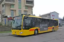 Mercedes Citaro 83, auf der Linie 47, wartet an der Endstation beim Bahnhof Muttenz.- Die Aufnahme stammt vom 20.03.2018.
