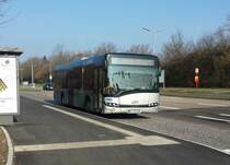 Hier ist der KA HT 632 der Hagro Transbus auf der Buslinie 32 zu den Neuen Wiesen in Karlsruhe Hagsfeld unterwegs. Gesichtet am 24.03.2018 am Fächerbad in Karlsruhe.