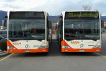 BSU: MERCEDES CITARO Wagen Nummern 44 und 73 in Zuchwil am 16. März 2018.
Foto: Walter Ruetsch 