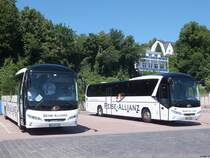 Neoplan Jetliner von Reise-Allianz/Meyering aus Deutschland im Stadthafen Sassnitz am 19.07.2014