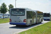 Am 04.06.2016 fährt HVL-VG 477 für die ILA 2016 auf der Shuttle Linie  S . Aufgenommen wurde ein MAN Lion's City Gelenkbus der Havelbus.
