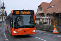 RBS: Mercedes Citaro Nummer 214 anlässlich der Ortsdurchfahrt Grossaffoltern am 27. März 2018.
Foto: Walter Ruetsch