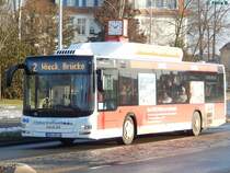 MAN Lion's City CNG der Stadtwerke Greifswald in Greifswald am 20.01.2017