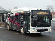 MAN Lion's City CNG der Stadtwerke Greifswald in Greifswald am 20.01.2017