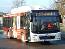 MAN Lion's City CNG der Stadtwerke Greifswald in Greifswald am 20.01.2017